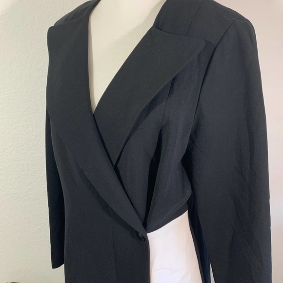 WORTH NEW YORK Color Block Wrap Structured Tailored Blazer Wool/Elastane Dress - Picture 8 of 9